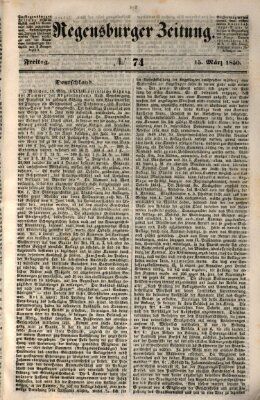 Regensburger Zeitung Freitag 15. März 1850