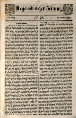 Regensburger Zeitung Dienstag 19. März 1850