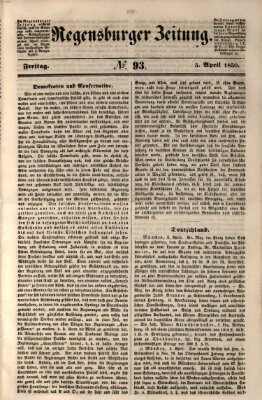 Regensburger Zeitung Freitag 5. April 1850