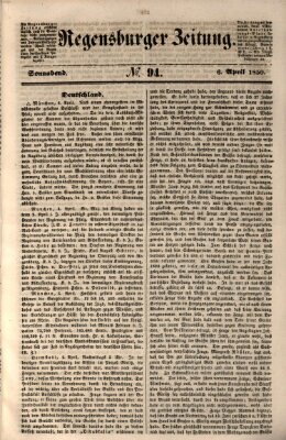 Regensburger Zeitung Samstag 6. April 1850