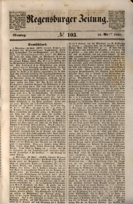 Regensburger Zeitung Montag 15. April 1850