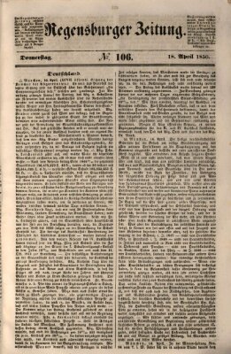 Regensburger Zeitung Donnerstag 18. April 1850