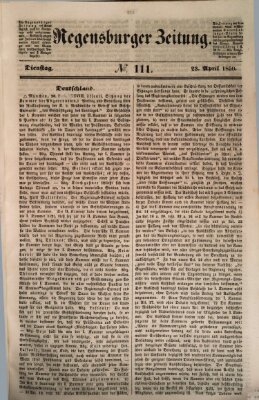 Regensburger Zeitung Dienstag 23. April 1850