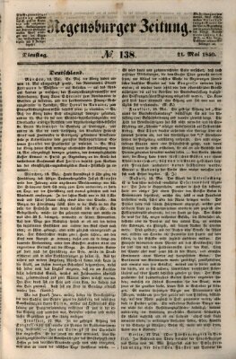 Regensburger Zeitung Dienstag 21. Mai 1850