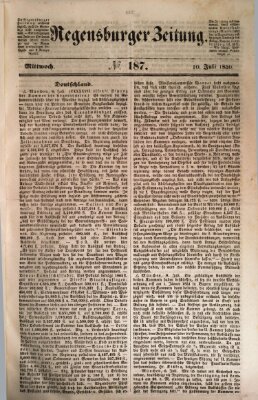 Regensburger Zeitung Mittwoch 10. Juli 1850