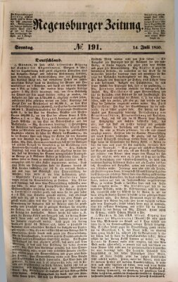 Regensburger Zeitung Sonntag 14. Juli 1850