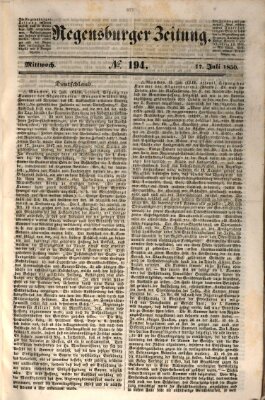 Regensburger Zeitung Mittwoch 17. Juli 1850