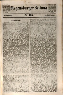 Regensburger Zeitung Donnerstag 18. Juli 1850