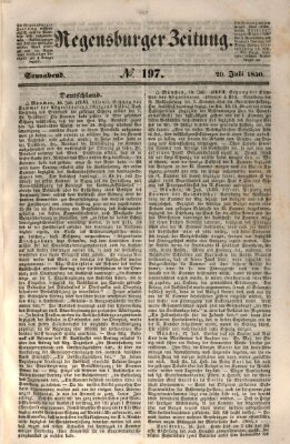 Regensburger Zeitung Samstag 20. Juli 1850