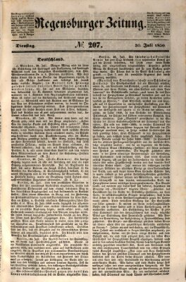 Regensburger Zeitung Dienstag 30. Juli 1850