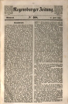 Regensburger Zeitung Mittwoch 31. Juli 1850