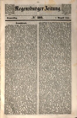 Regensburger Zeitung Donnerstag 1. August 1850