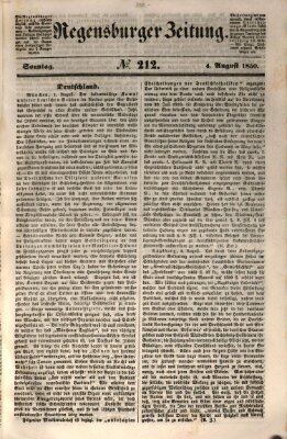 Regensburger Zeitung Sonntag 4. August 1850