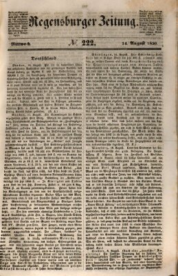 Regensburger Zeitung Mittwoch 14. August 1850