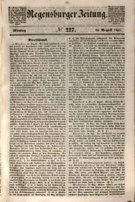 Regensburger Zeitung Montag 19. August 1850