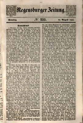 Regensburger Zeitung Sonntag 25. August 1850