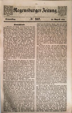 Regensburger Zeitung Donnerstag 29. August 1850