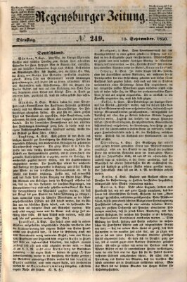 Regensburger Zeitung Dienstag 10. September 1850