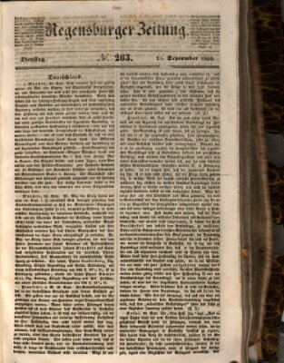 Regensburger Zeitung Dienstag 24. September 1850