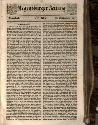 Regensburger Zeitung Samstag 28. September 1850