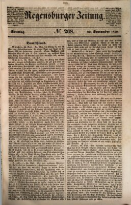 Regensburger Zeitung Sonntag 29. September 1850