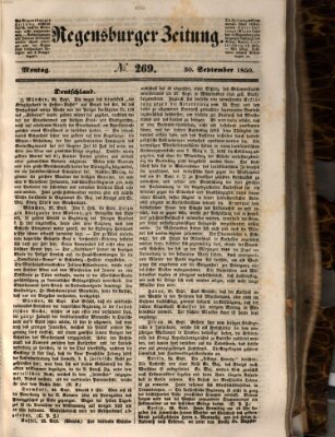 Regensburger Zeitung Montag 30. September 1850