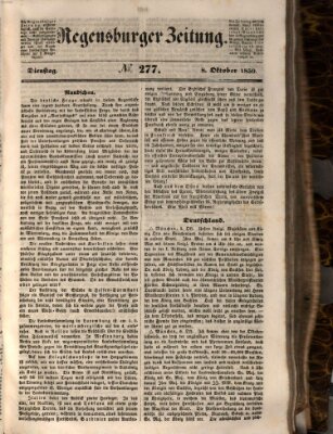 Regensburger Zeitung Dienstag 8. Oktober 1850