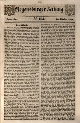 Regensburger Zeitung Donnerstag 24. Oktober 1850