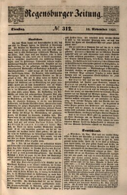 Regensburger Zeitung Dienstag 12. November 1850