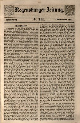 Regensburger Zeitung Donnerstag 14. November 1850