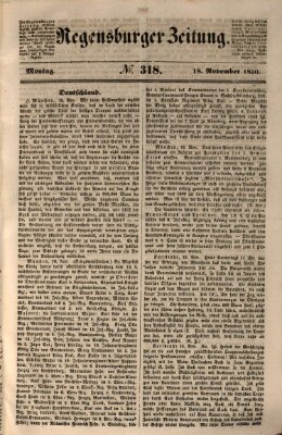 Regensburger Zeitung Montag 18. November 1850