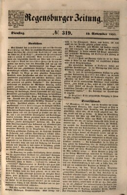 Regensburger Zeitung Dienstag 19. November 1850