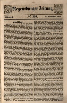 Regensburger Zeitung Mittwoch 20. November 1850