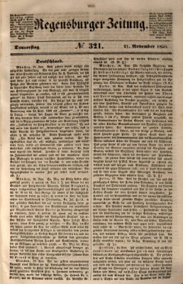 Regensburger Zeitung Donnerstag 21. November 1850