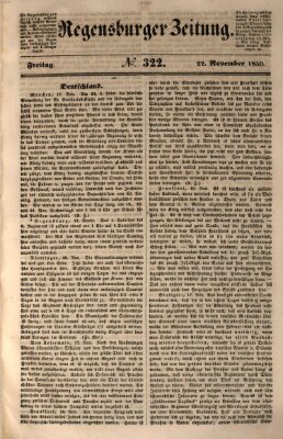 Regensburger Zeitung Freitag 22. November 1850