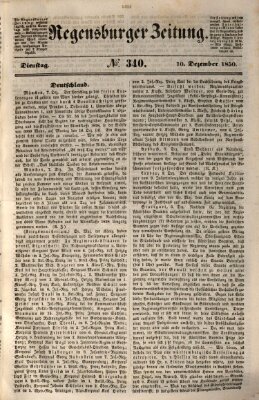 Regensburger Zeitung Dienstag 10. Dezember 1850