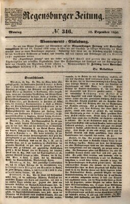 Regensburger Zeitung Montag 16. Dezember 1850