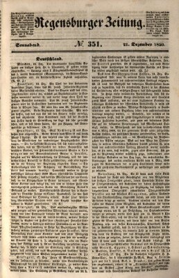 Regensburger Zeitung Samstag 21. Dezember 1850