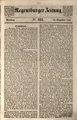 Regensburger Zeitung Sonntag 22. Dezember 1850