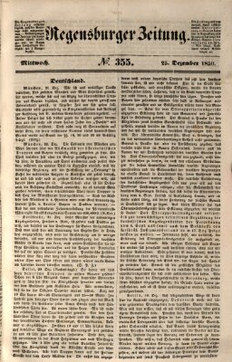 Regensburger Zeitung Mittwoch 25. Dezember 1850