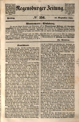 Regensburger Zeitung Freitag 27. Dezember 1850