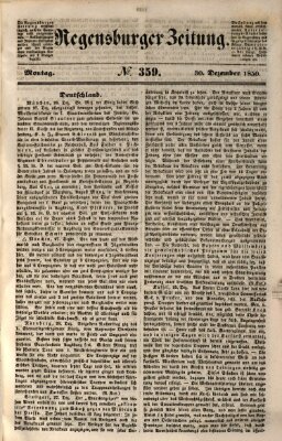 Regensburger Zeitung Montag 30. Dezember 1850