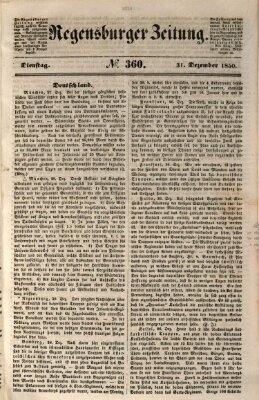 Regensburger Zeitung Dienstag 31. Dezember 1850