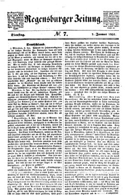 Regensburger Zeitung Dienstag 7. Januar 1851