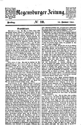 Regensburger Zeitung Freitag 10. Januar 1851