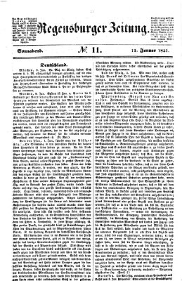 Regensburger Zeitung Samstag 11. Januar 1851