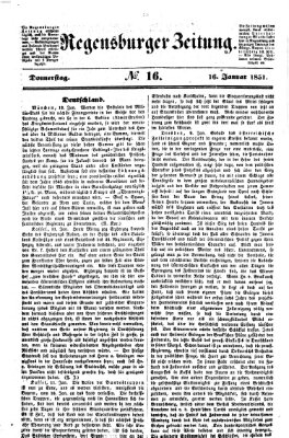 Regensburger Zeitung Donnerstag 16. Januar 1851