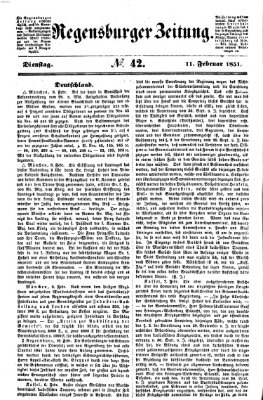 Regensburger Zeitung Dienstag 11. Februar 1851