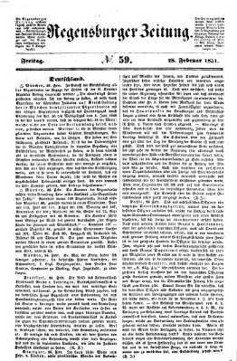 Regensburger Zeitung Freitag 28. Februar 1851