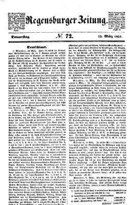 Regensburger Zeitung Donnerstag 13. März 1851